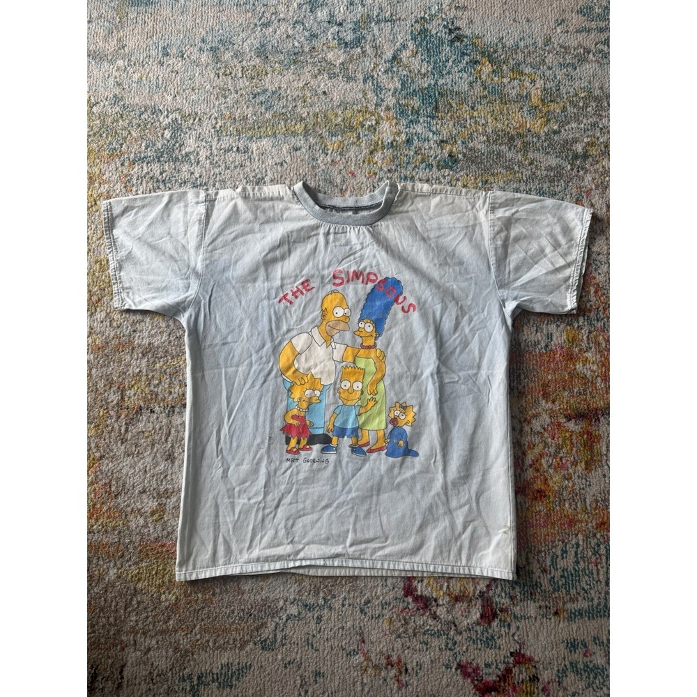 Vintage 80s/90s The Simpsons Family Graphic‎ Tee Light Wash Cartoon Streetwear